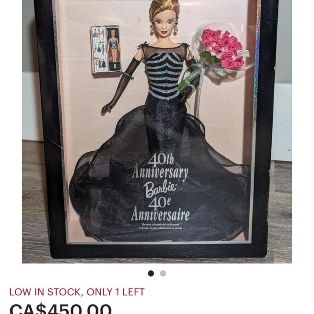 Barbie 40th Anniversary Doll in Black and Silver Gown